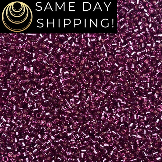 DB2162 (1 gram-20 grams) Miyuki Size 11/0 Delica Beads Duracoat Silver Lined Dyed Hydrangea-Free Container! Same Day Shipping!