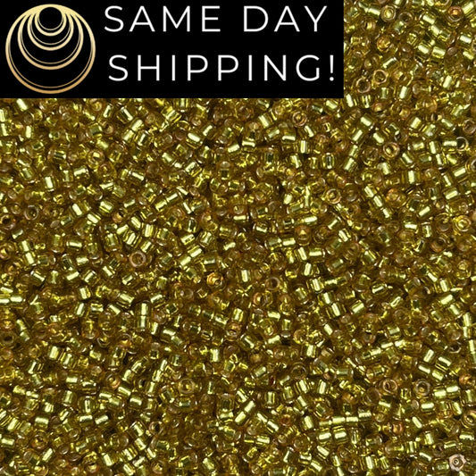 DB2164 (1 gram-20 grams) Miyuki Size 11/0 Delica Beads Duracoat Silver Lined Dyed Zest-Free Container! Same Day Shipping!