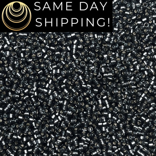 DB2166 (1 gram-20 grams) Miyuki Size 11/0 Delica Beads Duracoat Silver Lined Dyed Blue Steel-Free Container! Same Day Shipping!