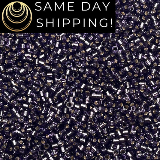 DB2167 (1 gram-20 grams) Miyuki Size 11/0 Delica Beads Duracoat Silver Lined Dyed Prussian Blue-Free Container! Same Day Shipping!