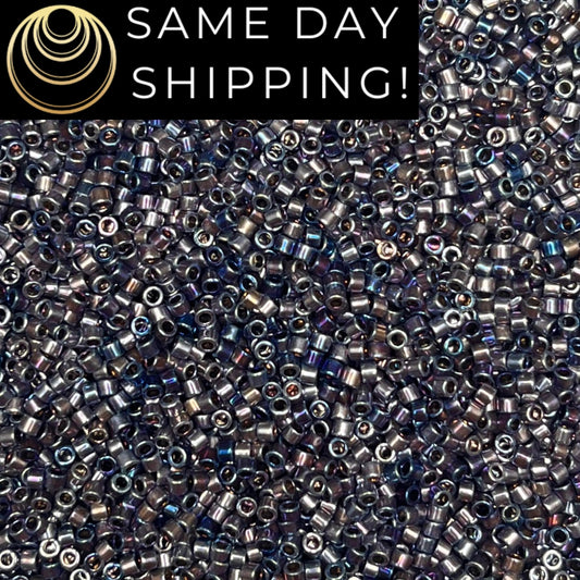 DB543 (1 gram-20 grams) Miyuki Size 11/0 Delica Beads Palladium Plated Violet Gold Iris AB-Free Container! Same Day Shipping!