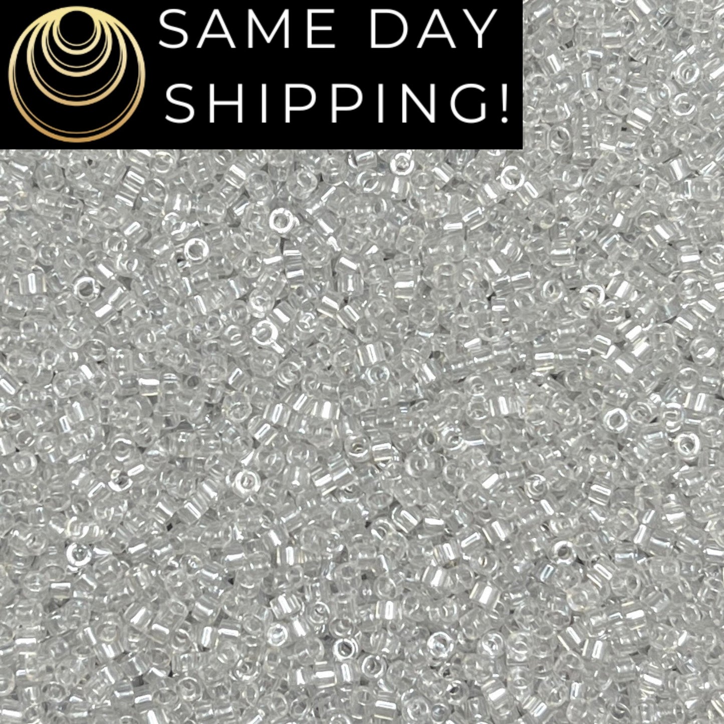 DB1477 (1 gram-20 grams) Miyuki Size 11/0 Delica Beads Transparent Pale Taupe Luster-Free Container! Same Day Shipping!