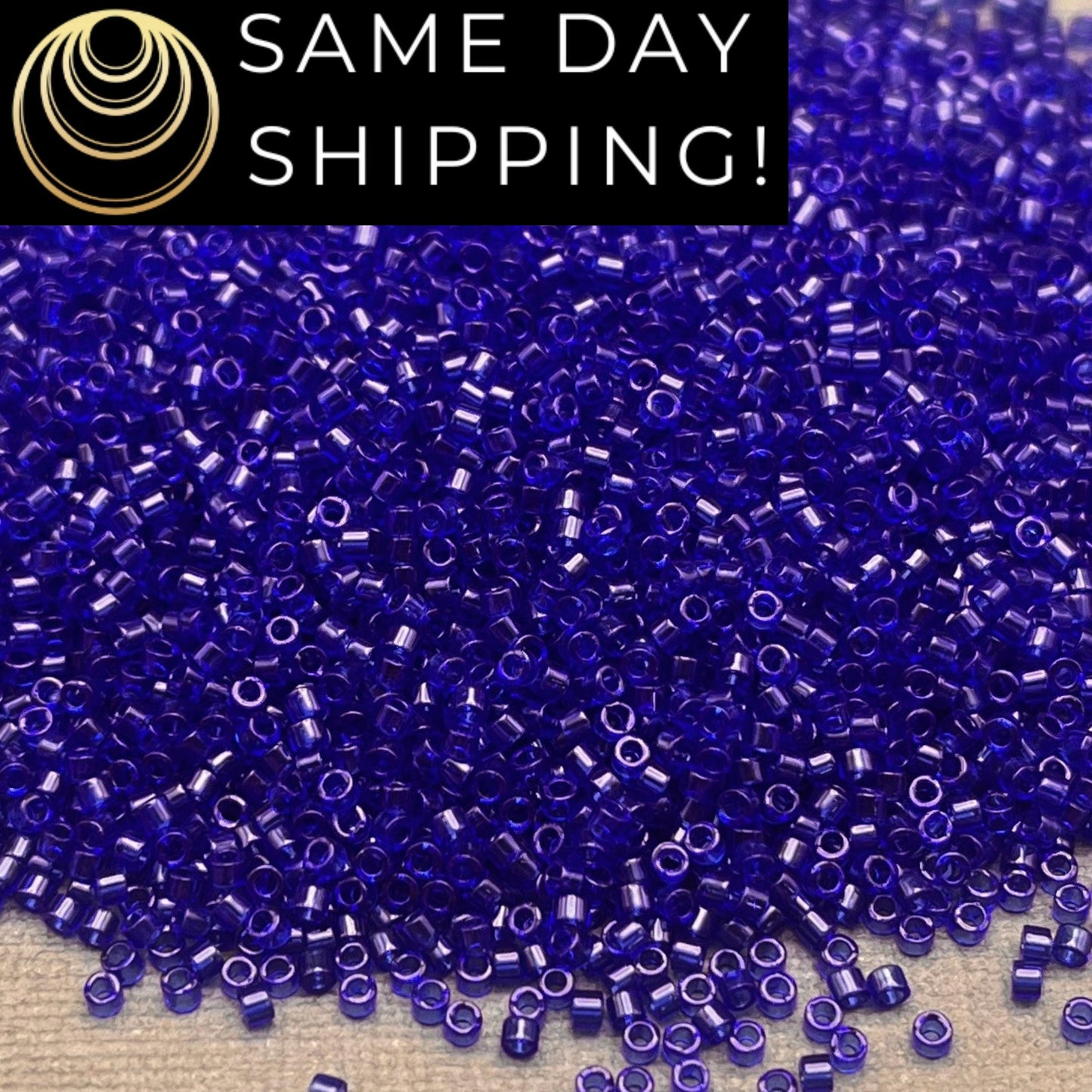 DB0707 11/0 Miyuki Delica Beads Transparent Cobalt Blue