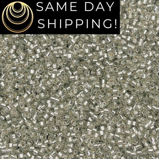 DB1431 DISCONTINUED!! 11/0 Miyuki Delica Beads Silver Lined Pale Moss Green