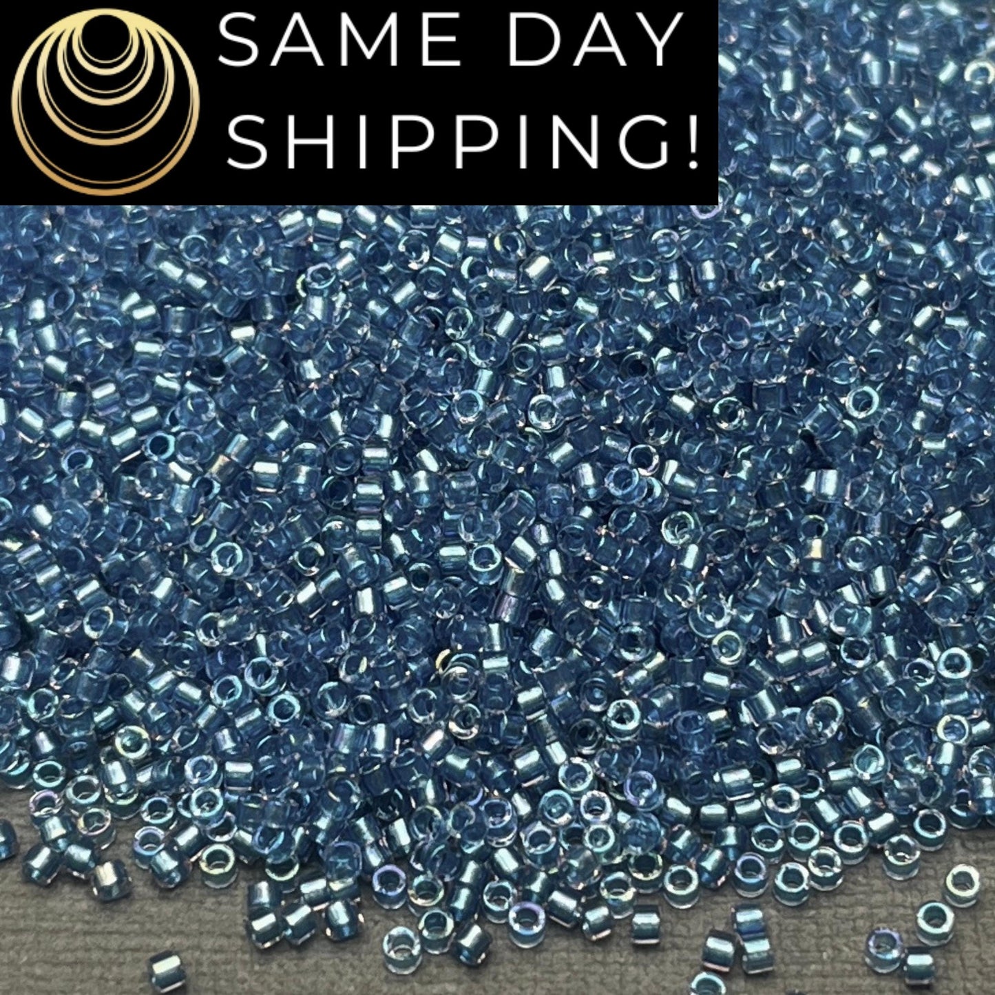 DB1762 11/0 Miyuki Delica Beads Sparkling Sky Blue Lined Crystal AB