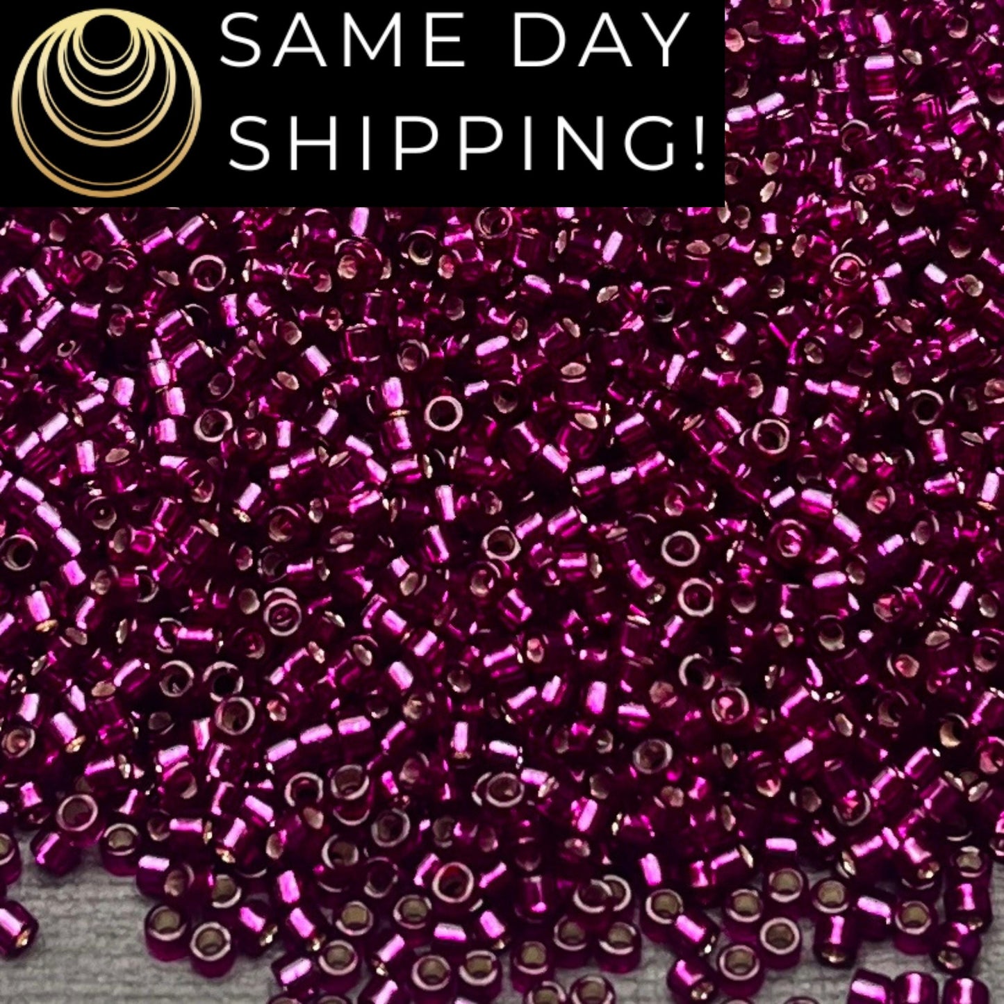 DB1342 11/0 Miyuki Delica Beads Dyed Silver Lined Raspberry