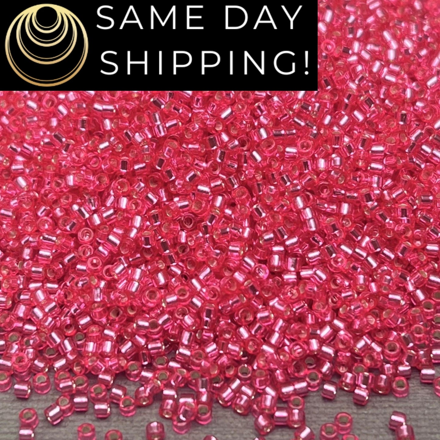 DB1338 11/0 Miyuki Delica Beads Dyed Silver Lined Rose