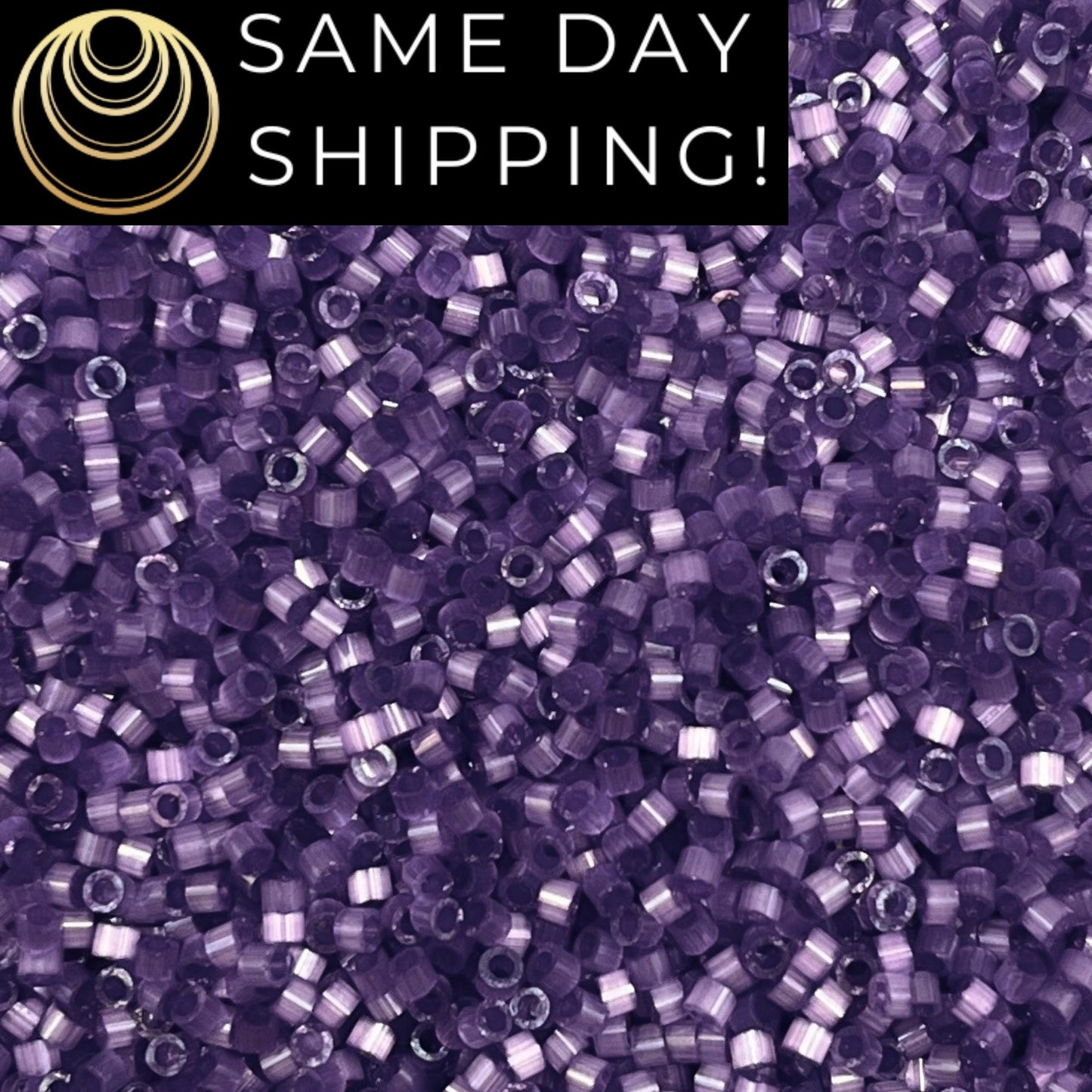DB1810 11/0 Miyuki Delica Beads Dyed Purple Silk Satin