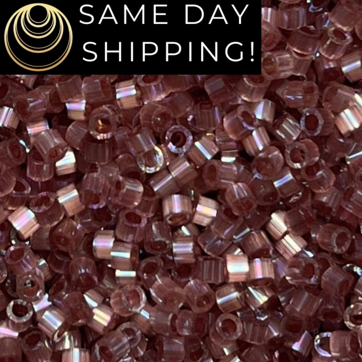 DB1878 (1 Gram -20 Grams) Miyuki Size 11/0 Delica Beads Silk Inside Dyed Rose Topaz AB-Free Container! Same Day Shipping! DB-1878