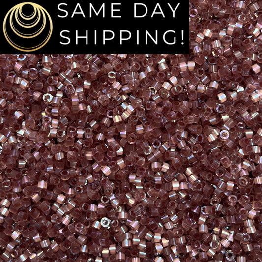 DB1878 (1 Gram -20 Grams) Miyuki Size 11/0 Delica Beads Silk Inside Dyed Rose Topaz AB-Free Container! Same Day Shipping! DB-1878
