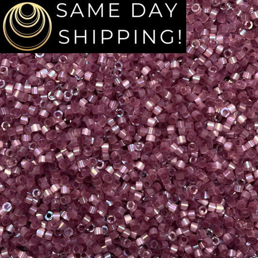DB1880 (1 Gram -20 Grams) Miyuki Size 11/0 Delica Beads Silk Inside Dyed Hydrangea AB-Free Container! Same Day Shipping! DB-1880 DB 1880