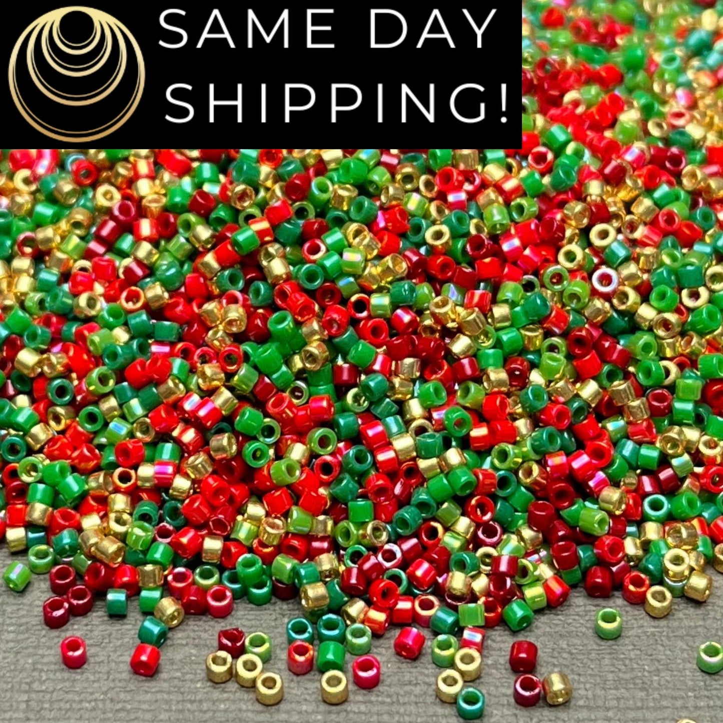 DBMIX9018 (1 gram-20 grams) Miyuki Size 11/0 Delica Beads Holiday Fun Mix-Free Container! Same Day Shipping!