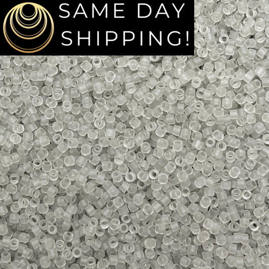 DB1271 (1 gram-20 grams) Miyuki Size 11/0 Delica Beads Matte Transparent Gray Mist-Free Container! Same Day Shipping!