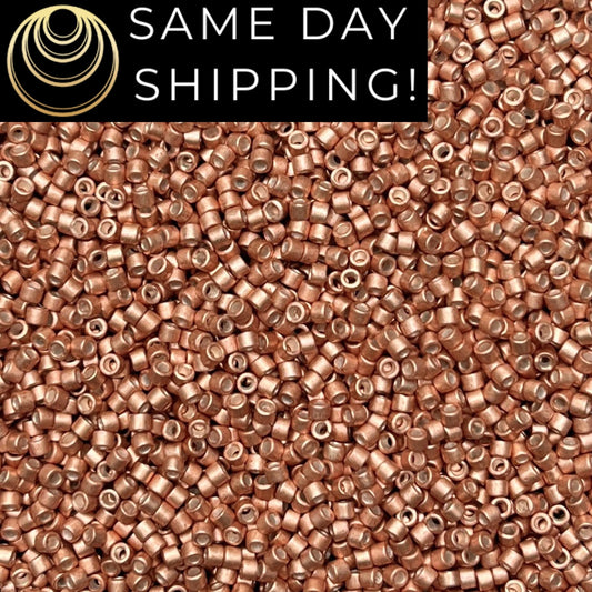 DB1155 (1 gram-20 grams) Miyuki Size 11/0 Delica Beads Galvanized Semi-Matte Muscat-Free Container! Same Day Shipping!