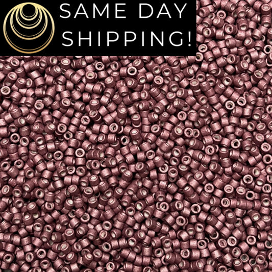 DB1167 (1 gram-20 grams) Miyuki Size 11/0 Delica Beads Galvanized Matte Berry-Free Container! Same Day Shipping!