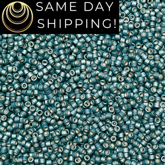 DB1172 (1 gram-20 grams) Miyuki Size 11/0 Delica Beads Galvanized Matte Dark Aqua-Free Container! Same Day Shipping!