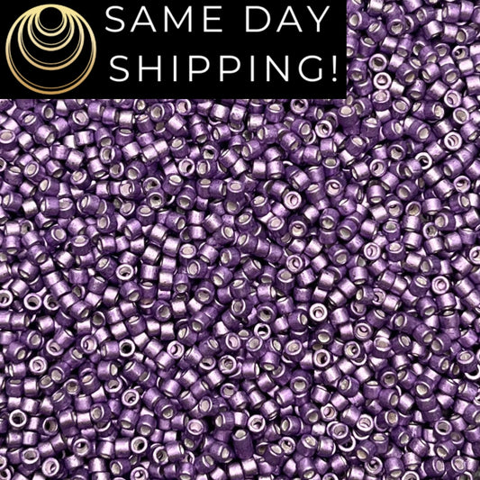 DB1185 (1 gram-20 grams) Miyuki Size 11/0 Delica Beads Galvanized Semi-Matte Eggplant-Free Container! Same Day Shipping!