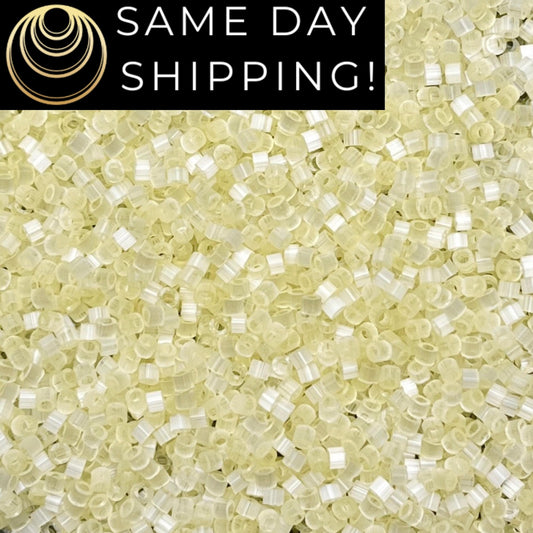 DB823 (1 Gram -20 Grams) Miyuki Size 11/0 Delica Beads Lemon Ice Silk Satin -Free Container! Same Day Shipping!