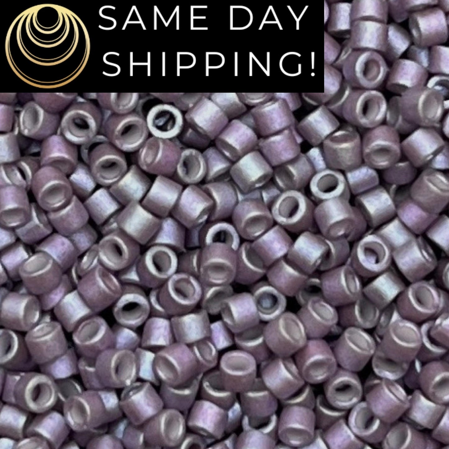 DB1065 (1 gram-20 grams) Miyuki Size 11/0 Delica Beads Metallic Wisteria Gold Iris-Free Container! Same Day Shipping!