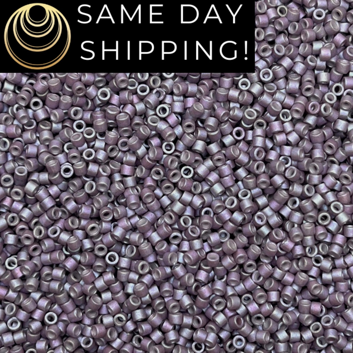 DB1065 (1 gram-20 grams) Miyuki Size 11/0 Delica Beads Metallic Wisteria Gold Iris-Free Container! Same Day Shipping!