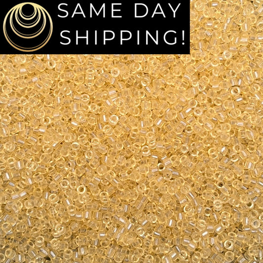 DB1112 (1 gram-20 grams) Miyuki Size 11/0 Delica Beads Transparent Crystal Ivory-Free Container! Same Day Shipping!