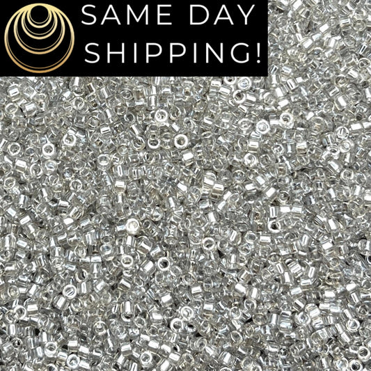 DB1231 (1 gram-20 grams) Miyuki Size 11/0 Delica Beads Transparent Gray Mist Luster-Free Container! Same Day Shipping!