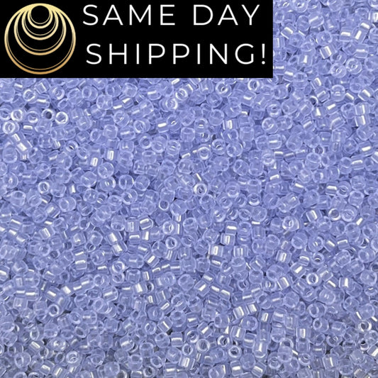 DB1407 (1 gram-20 grams) Miyuki Size 11/0 Delica Beads Transparent Pale Amethyst-Free Container! Same Day Shipping!