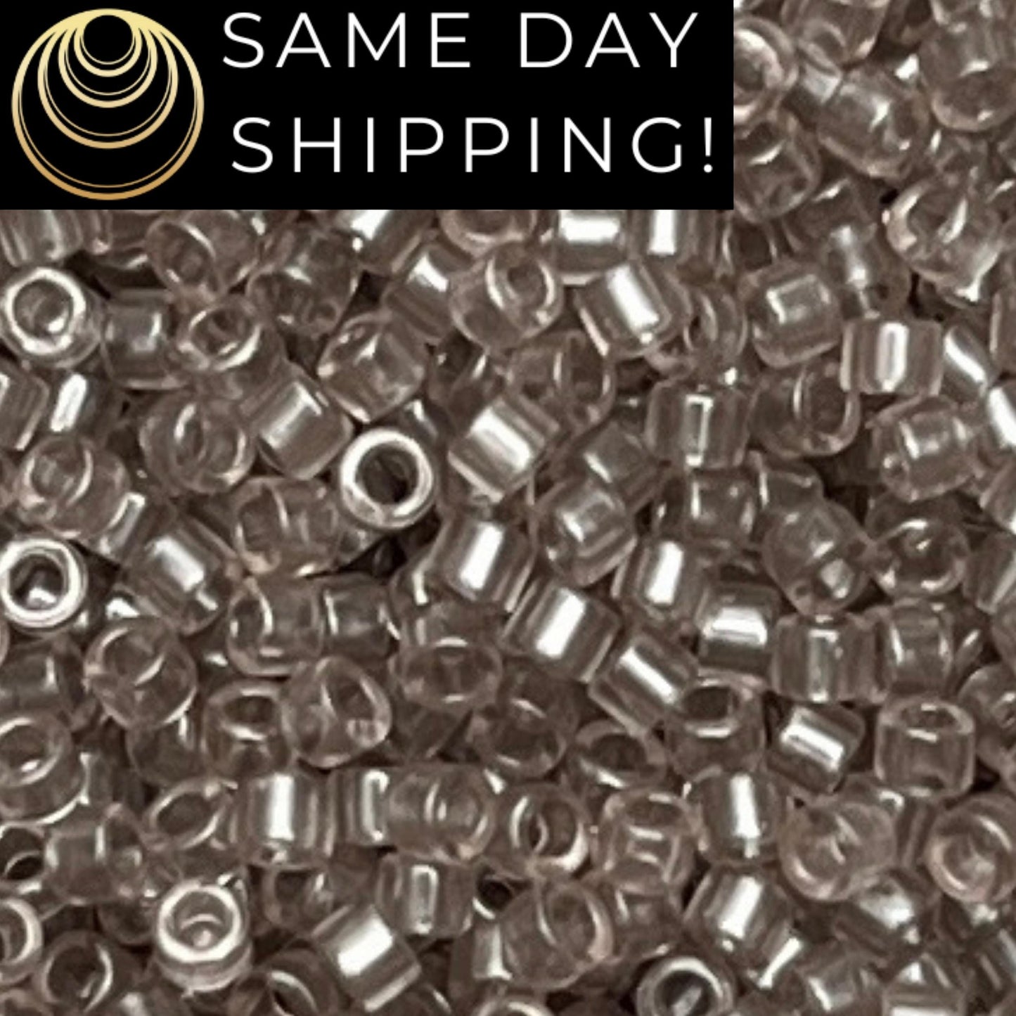 DB1416 (1 gram-20 grams) Miyuki Size 11/0 Delica Beads Transparent Light Taupe-Free Container! Same Day Shipping!