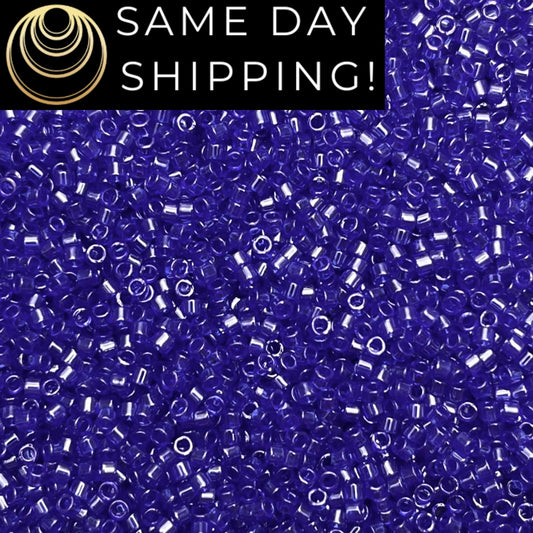 DB1896 (1 gram-20 grams) Miyuki Size 11/0 Delica Beads Dark Azure Blue-Free Container! Same Day Shipping!