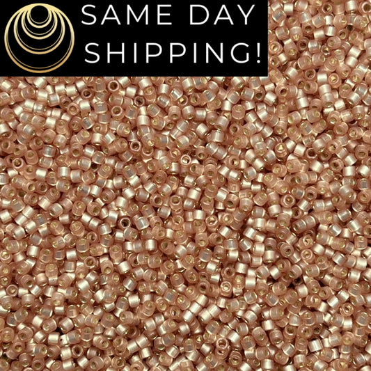 DB2177 (1 gram-20 grams) Miyuki Size 11/0 Delica Beads Duracoat Matte Silver Lined Dyed Mica-Free Container! Same Day Shipping!