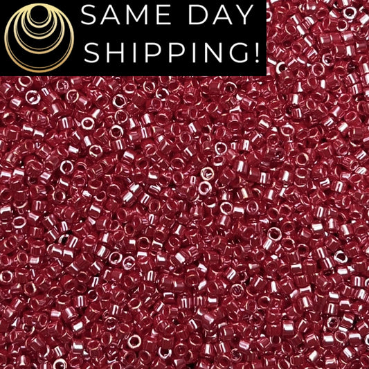DB1564 (1 gram-20 grams) Miyuki Size 11/0 Delica Beads Opaque Cadillac Red-Free Container! Same Day Shipping!