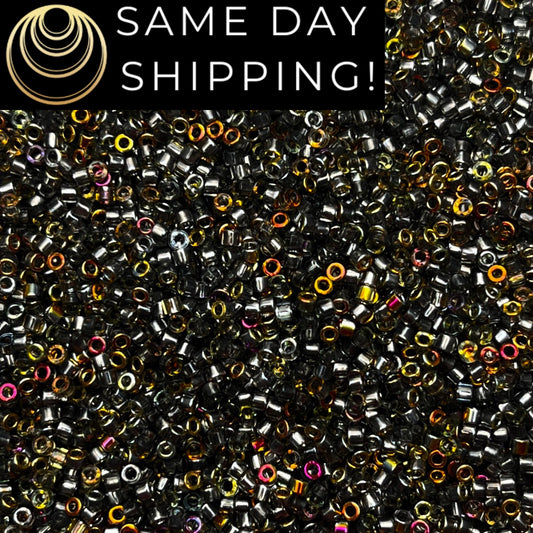 DB2201 (1 gram-20 grams) Miyuki Size 11/0 Delica Beads Crystal/Marea (VM)-Free Container! Same Day Shipping!
