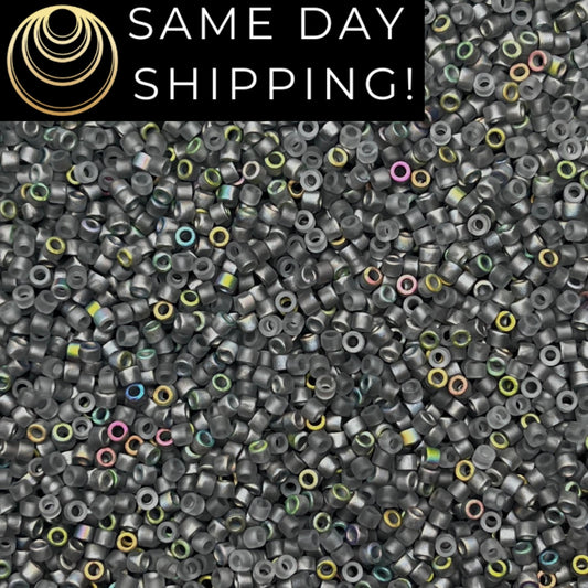 DB2203 (1 gram-20 grams) Miyuki Size 11/0 Delica Beads Matte Vitrail-Free Container! Same Day Shipping!
