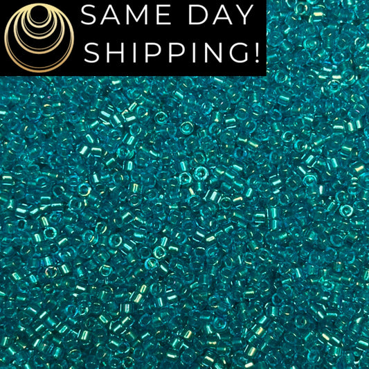 DB2380 (1 gram-20 grams) Miyuki Size 11/0 Delica Beads Inside Dyed Teal-Free Container! Same Day Shipping!