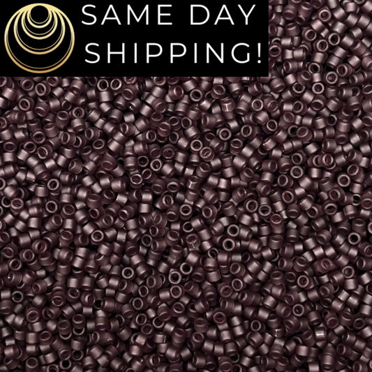 DB2405 11/0 Miyuki Delica Beads Matte Transparent Smokey Amethyst