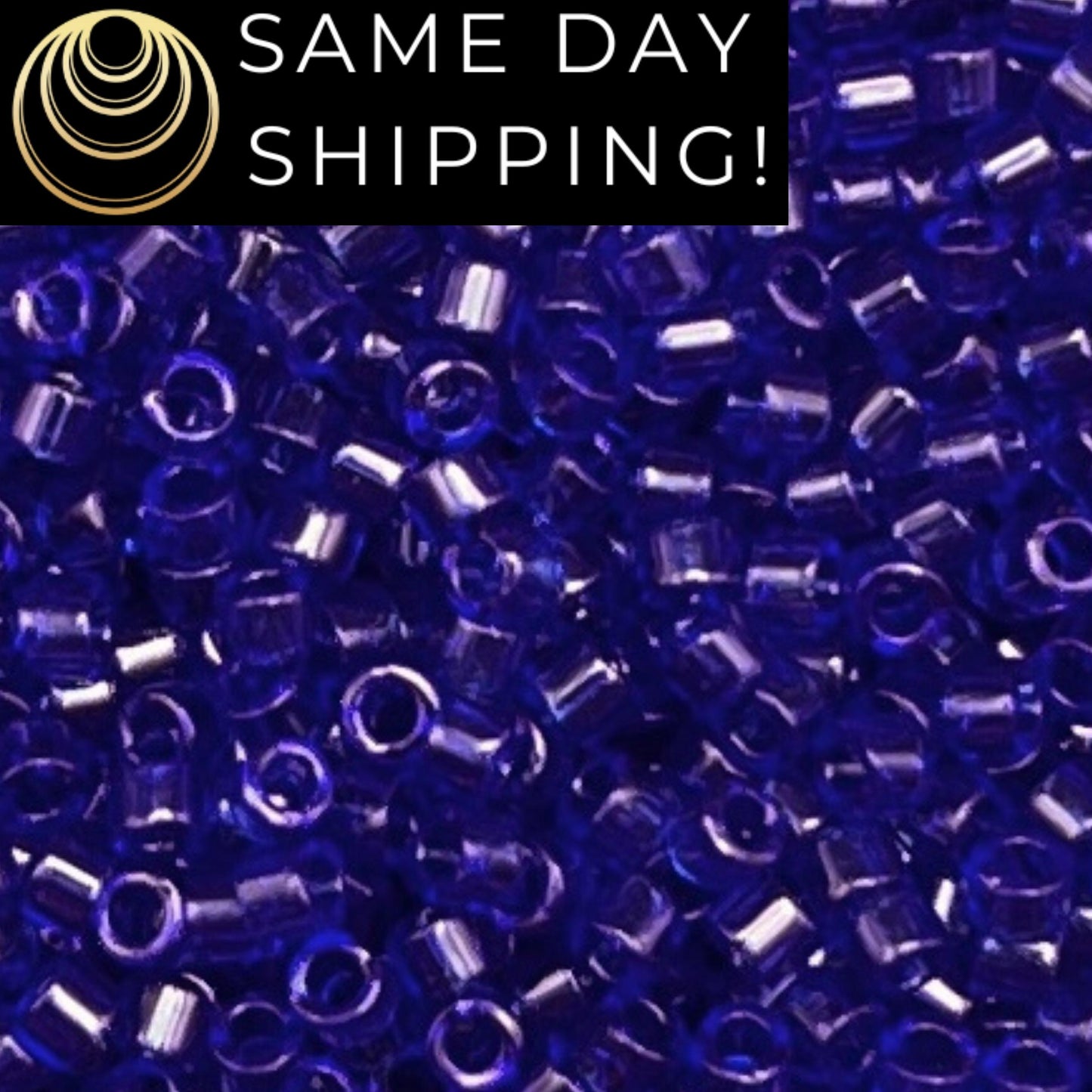 DB0707 11/0 Miyuki Delica Beads Transparent Cobalt Blue
