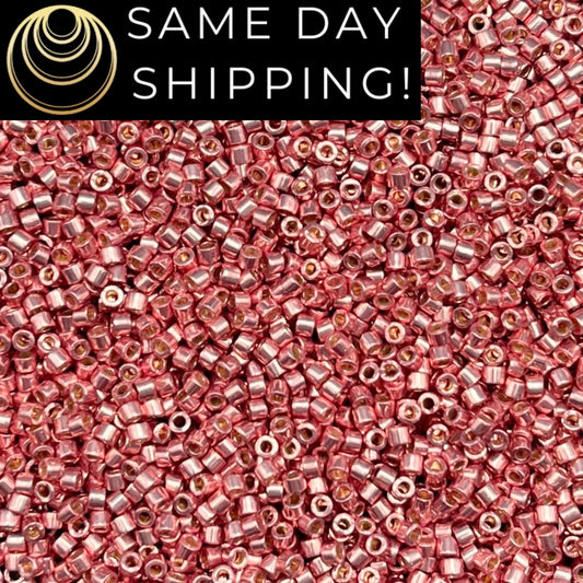 DB1839 11/0 Miyuki Delica Beads Duracoat Galvanized Dark Coral