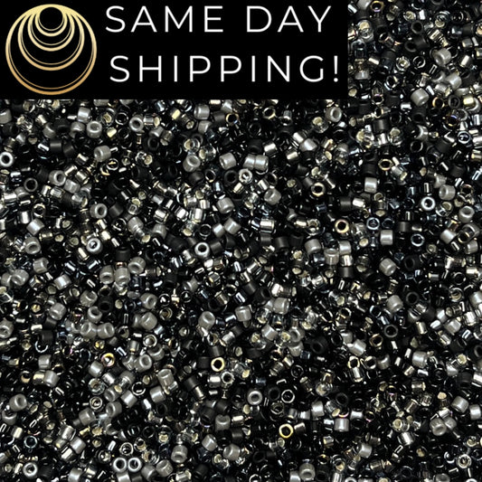 DBMIX9084 (1 gram-20 grams) Miyuki Size 11/0 Delica Beads Midnight Shine Mix-Free Container! Same Day Shipping!