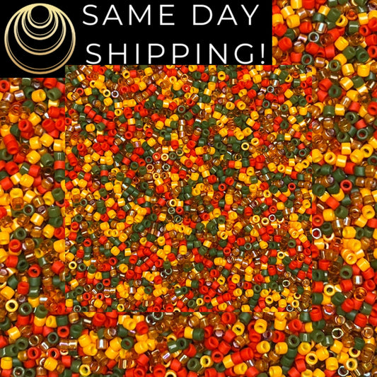 DBMIX9052 (1 gram-20 grams) Miyuki Size 11/0 Delica Beads Autumn Squash Mix-Free Container! Same Day Shipping!