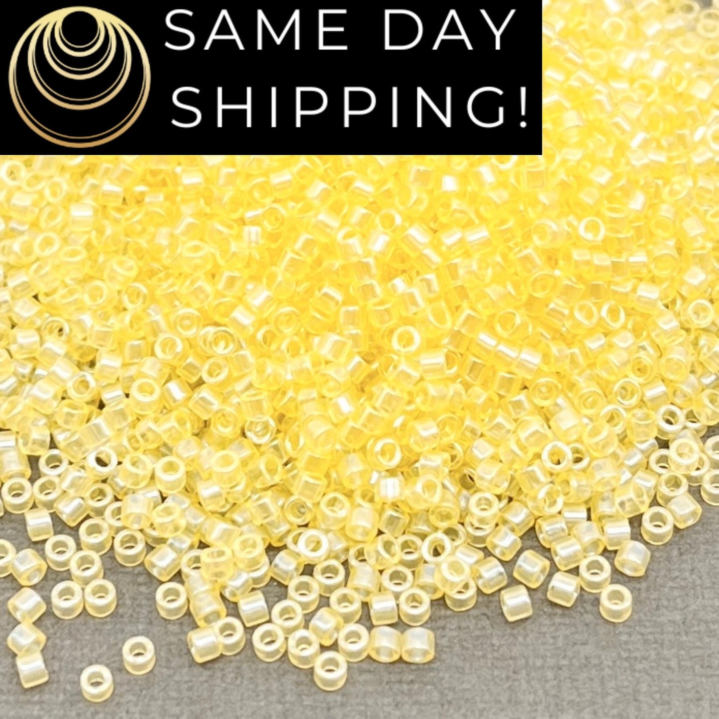 DB1471 DISCONTINUED!! 11/0 Miyuki Delica Beads Transparent Pale Yellow Luster