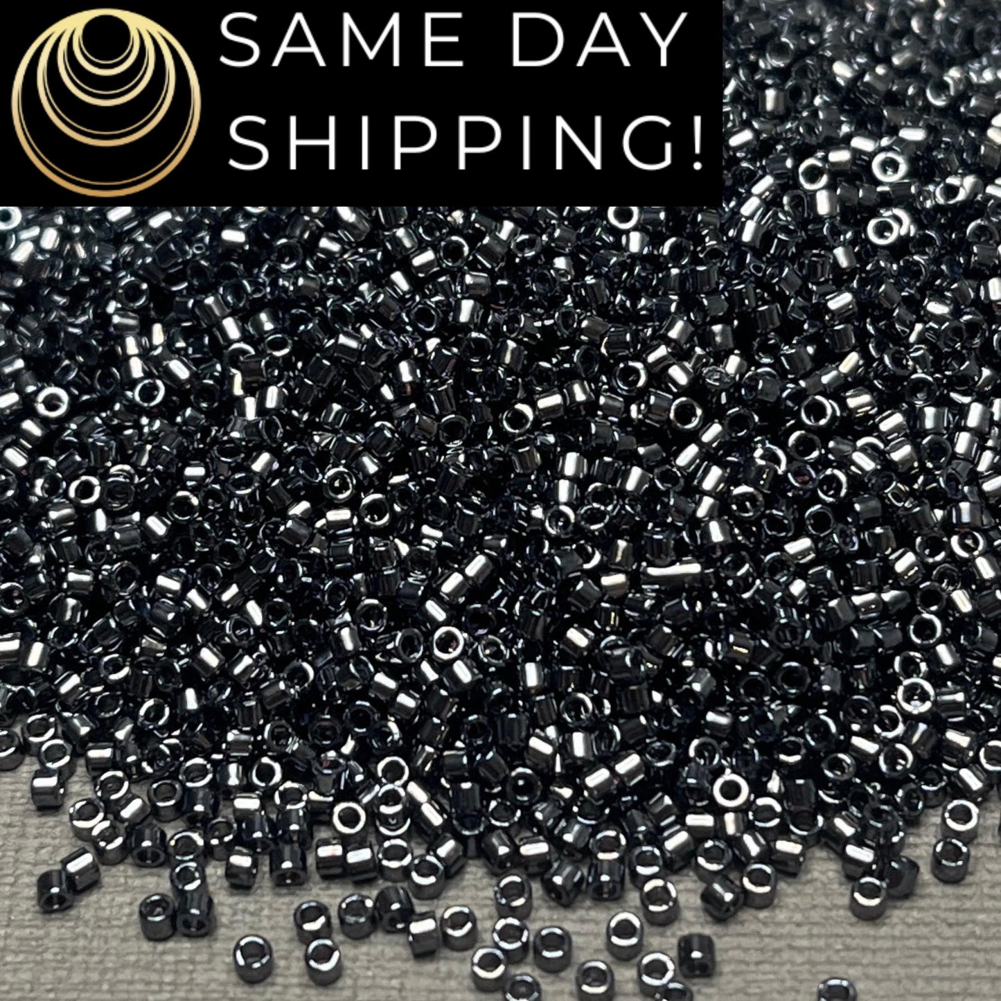 DB001 11/0 Miyuki Delica Beads Metallic Gunmetal