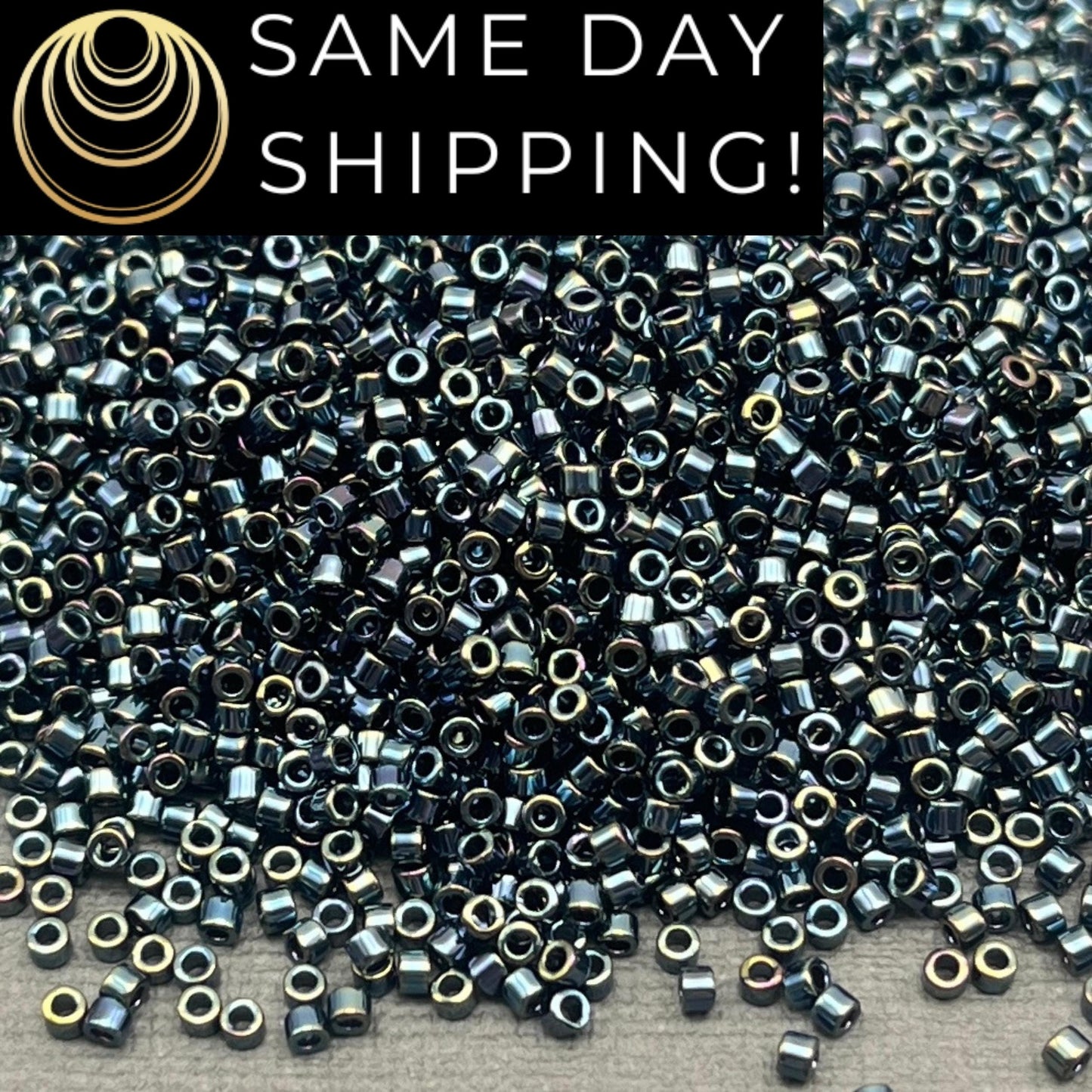 DB006 11/0 Miyuki Delica Beads Gunmetal Iris