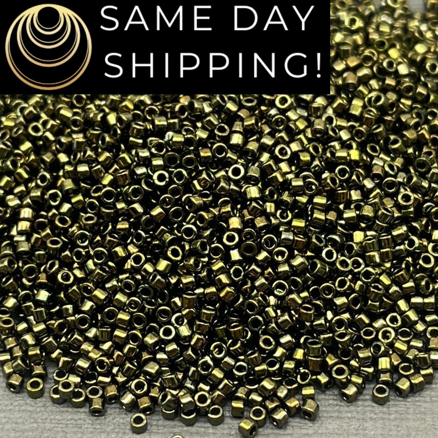DB0011 11/0 Miyuki Delica Beads Metallic Olive Green