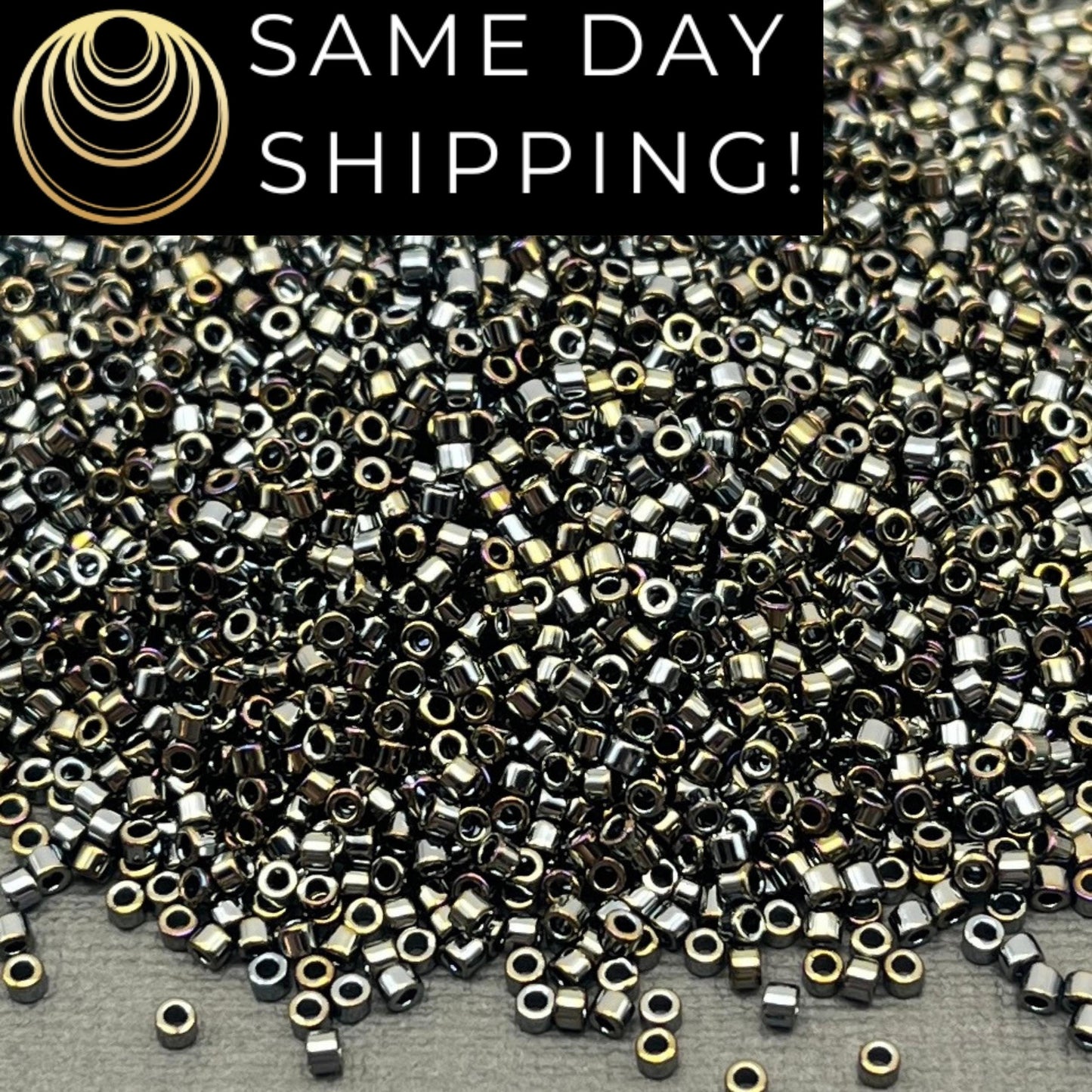 DB0026 11/0 Miyuki Delica Beads Metallic Steel Iris