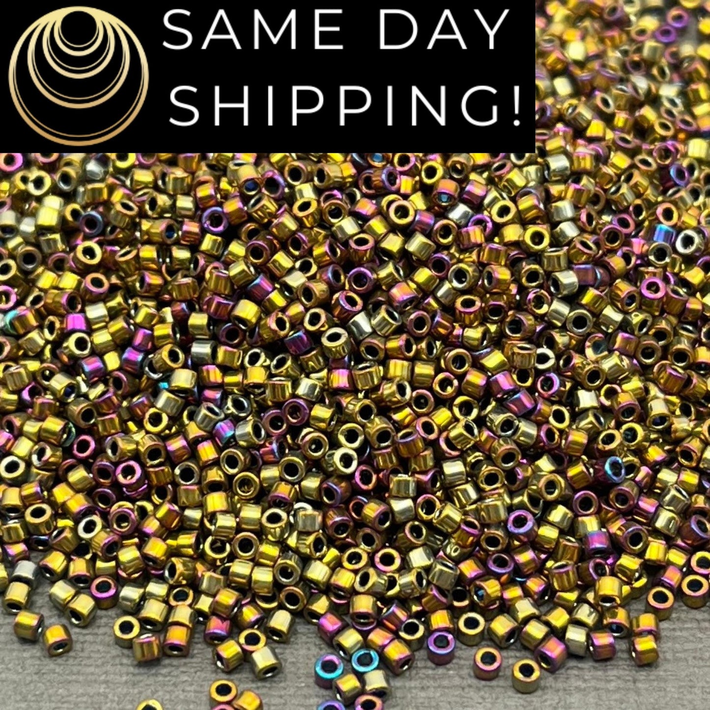 DB0029 11/0 Miyuki Delica Beads Metallic Purple Gold Iris