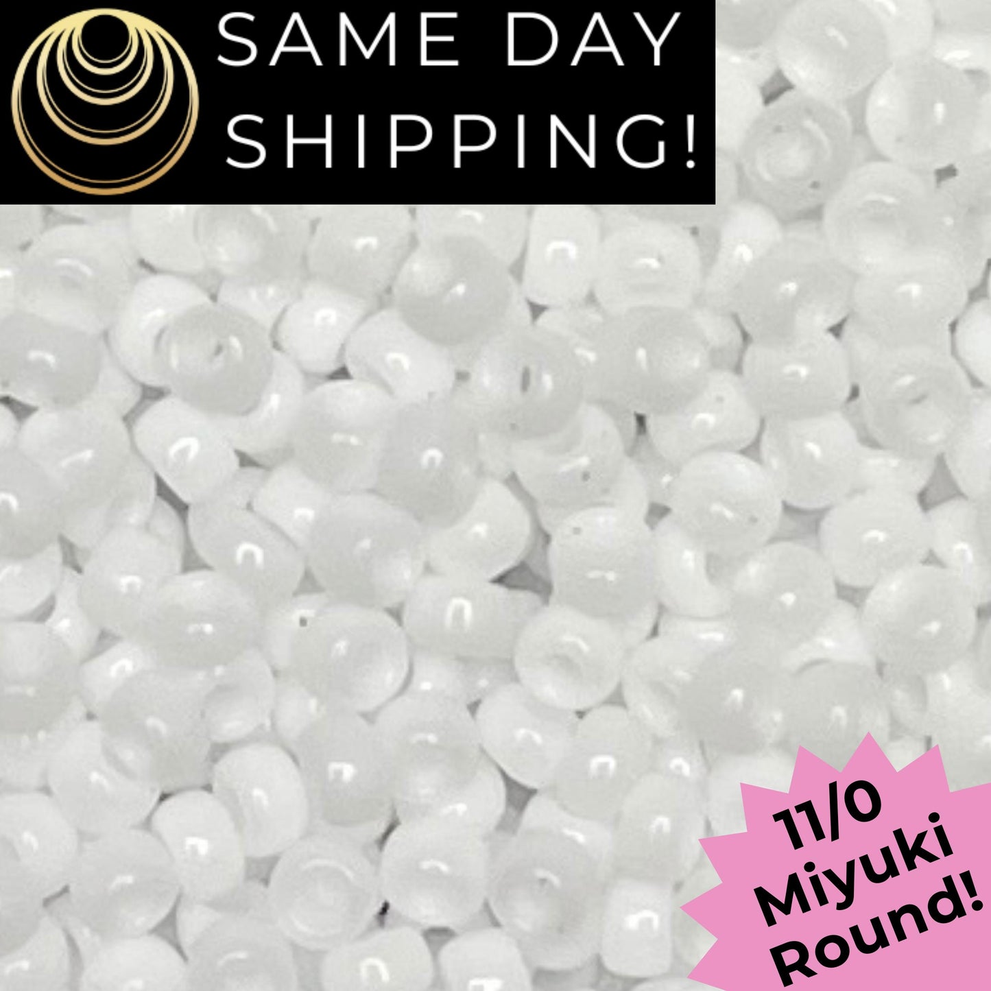 11-0402 11/0 Miyuki Opaque White Round Rocaille Seed Beads