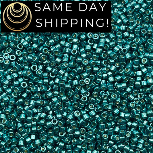 DB1847 11/0 Miyuki Delica Beads Duracoat Galvanized Dark Sea Foam