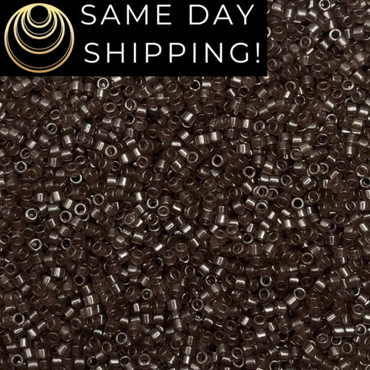 DB1417 DISCONTINUED!! 11/0 Miyuki Delica Beads Transparent Taupe