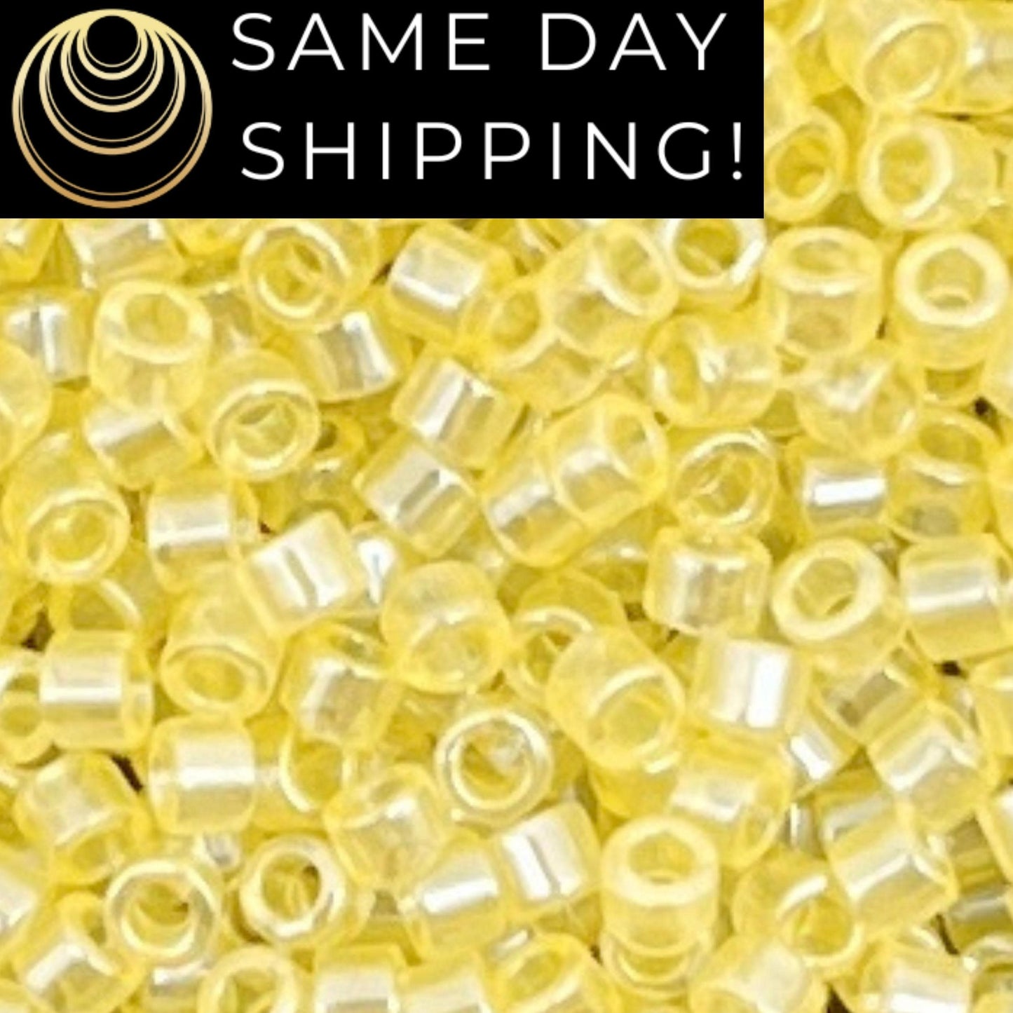 DB1471 DISCONTINUED!! 11/0 Miyuki Delica Beads Transparent Pale Yellow Luster