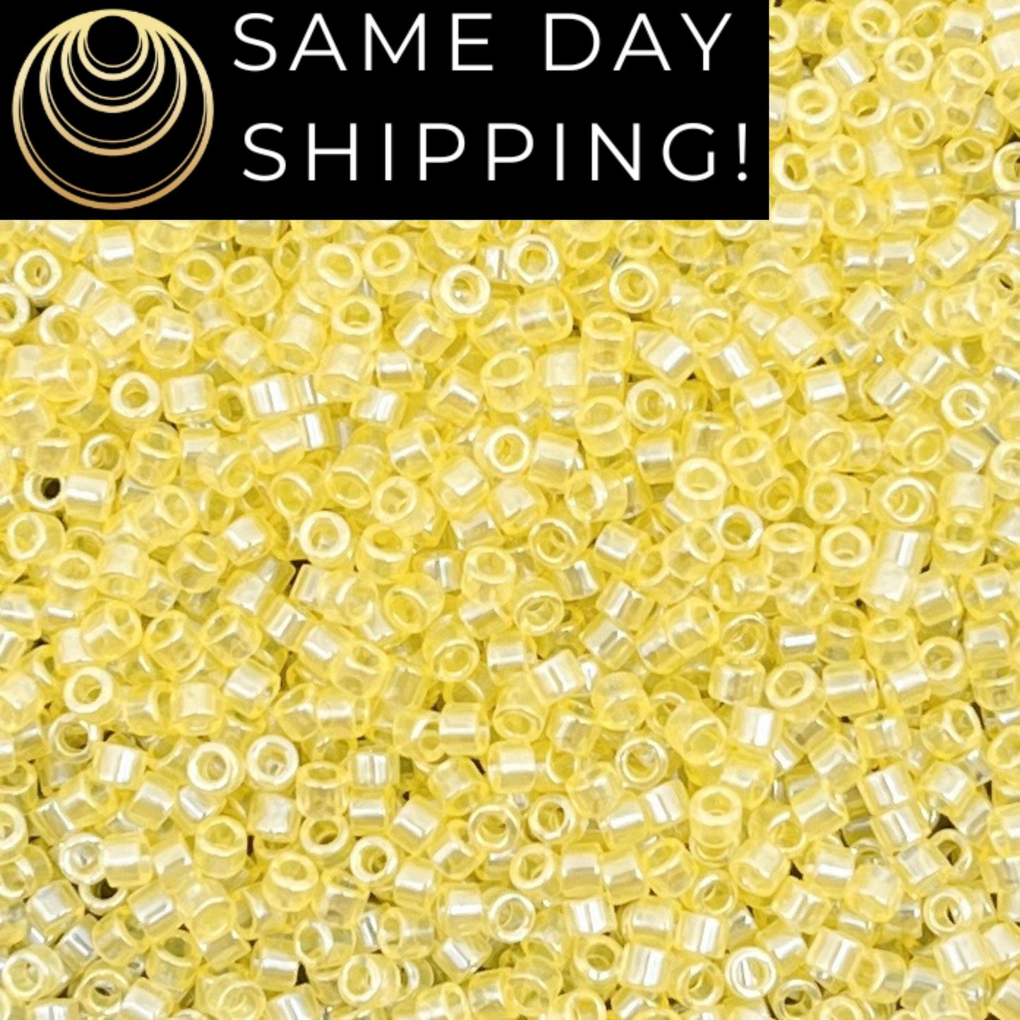 DB1471 DISCONTINUED!! 11/0 Miyuki Delica Beads Transparent Pale Yellow Luster